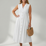 Tesbeth | Stack Button Midi Dress