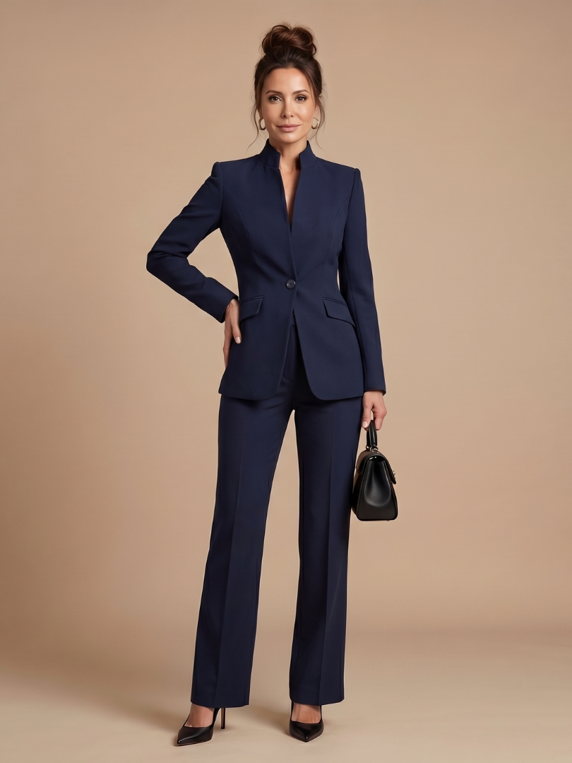 Mirassa | Structured Stand Collar Tailored Suit