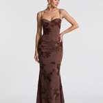 Casmae | Embroidered Strap Fitted Maxi Dress