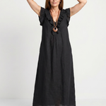 Briabeth | Ruffle Trim Sleeveless Neck Midi Dress