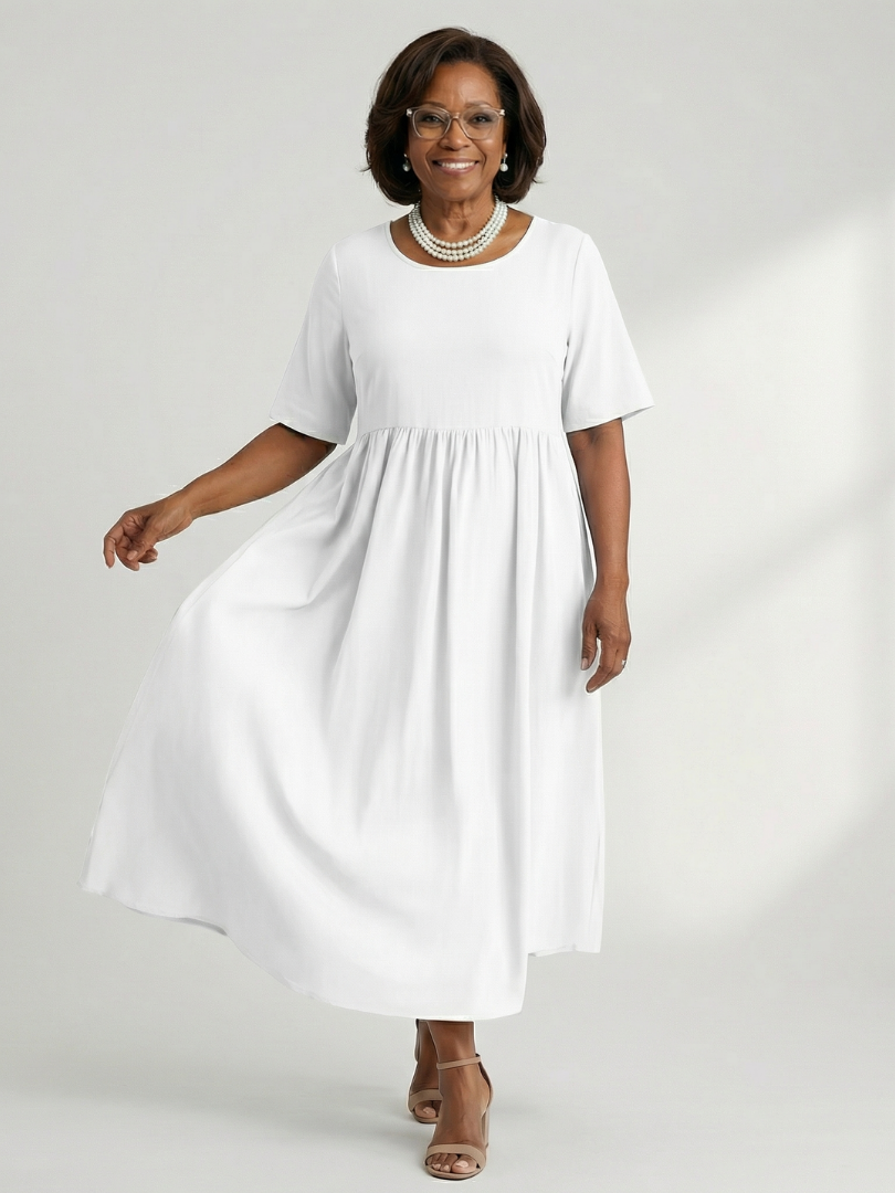 Verdra | Simple Gather Midi Dress
