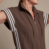 Mirania | Zip Front Stripe Panel Jumpsuit