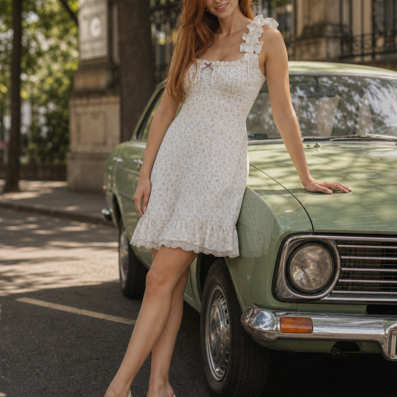 Hilarose | Sleeveless Ruffle Strap Floral Print Mini Dress