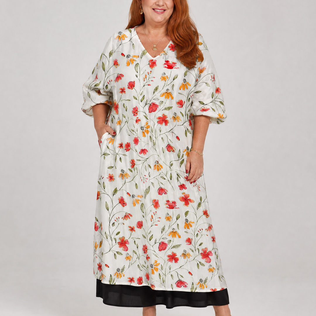 Solsia | Wildflower Print Everyday Swing Midi Dress