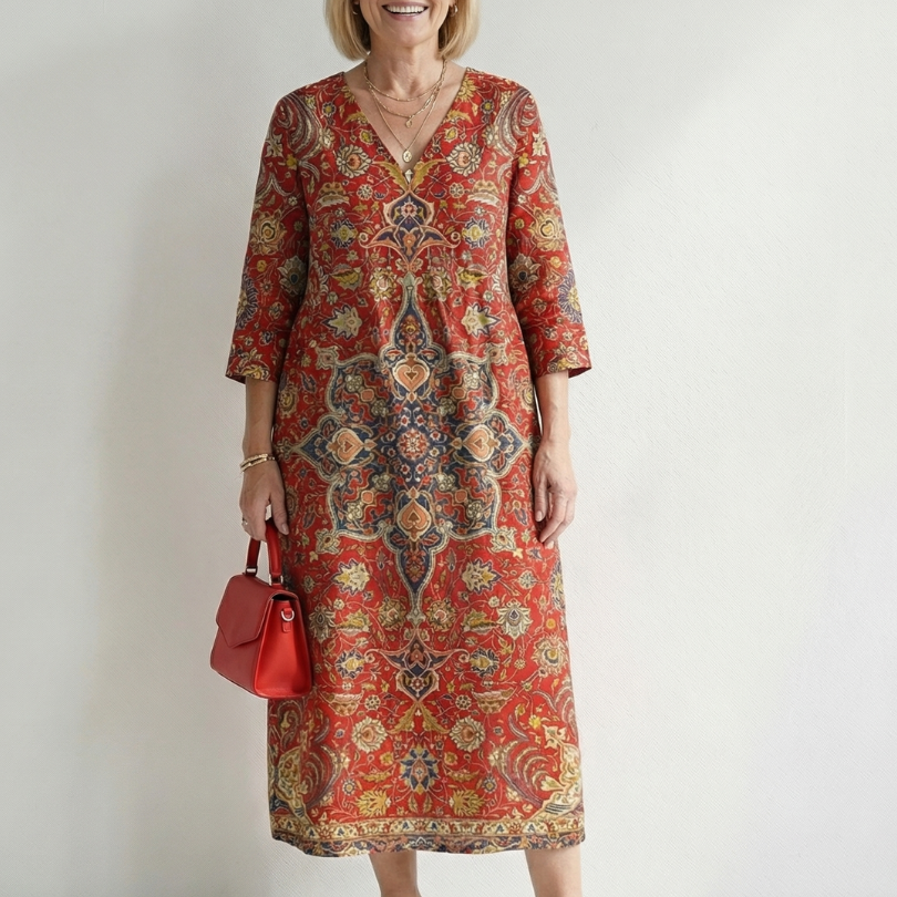 Prundra | Ease Patchwork Midi Dress