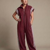 Mirania | Zip Front Stripe Panel Jumpsuit