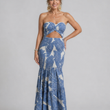 Nevina | Strapless Two Piece Printed Maxi Dress Set