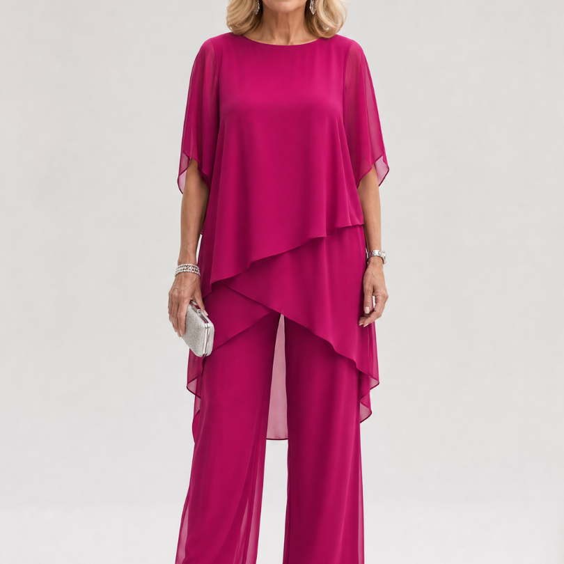 Surisette | Layered Chiffon Two Piece Pant Set