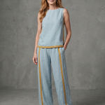 Julette | Sleeveless Top Wide Leg Contrast Pants Set