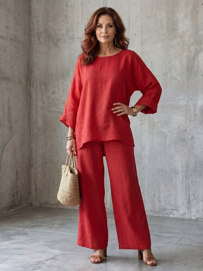 Saffa | Oversized Tunic Wide Leg Pant Set