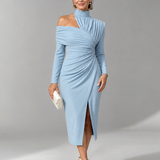 Vesrin | One Shoulder Draped Midi Dress