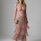 Corrose | Fringe Layer Midi Dress