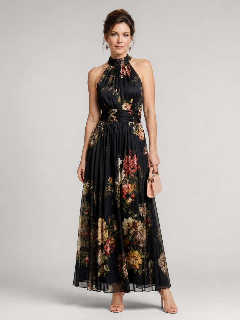 Serathea | Floral Halter Neck Midi Dress