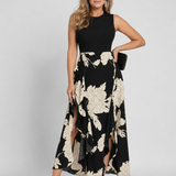 Sabetta | Sleeveless Floral Print High Low Hem Midi Dress