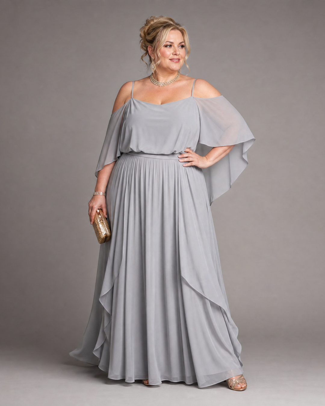 Vesbelle | Cold Shoulder Top And Flowing Maxi Skirt Set