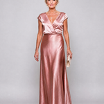 Dellora | Cap Sleeve Wrap Bodice Maxi Dress
