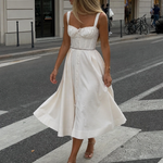 Milmae | Sleeveless Structured Bodice Midi Dress