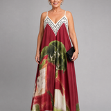 Caslyn | Scenic Print Sleeveless Flowing Midi Dress