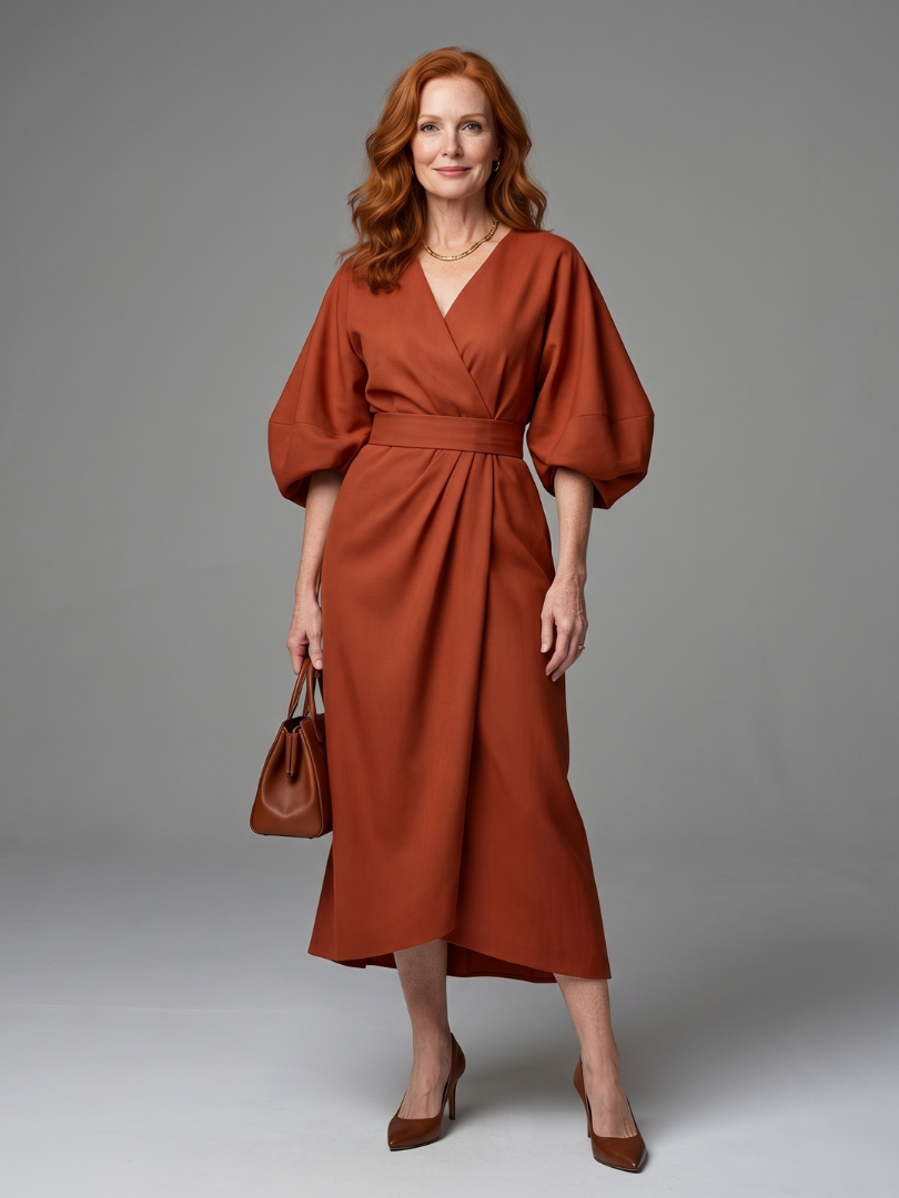 Dorsette | Sculpted Waist Panel Midi Dress