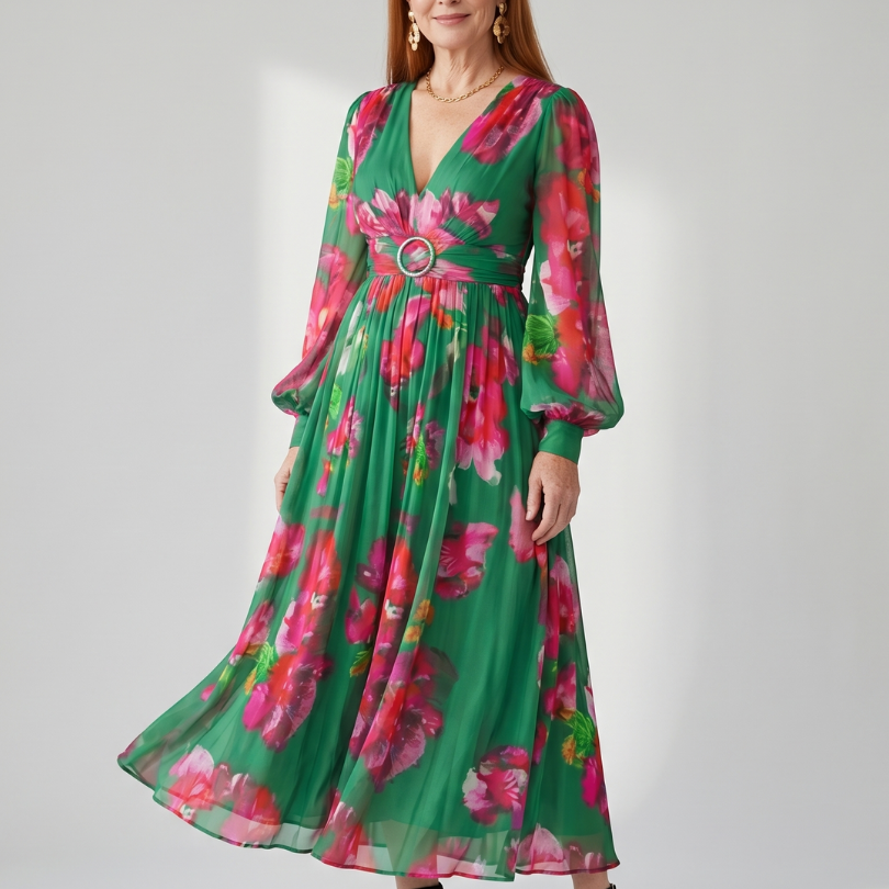 Magdassa | Soft Floral Midi Dress