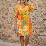 Milbelle | Multicolor Floral Pattern Knee Length Dress