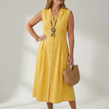 Tesbeth | Stack Button Midi Dress
