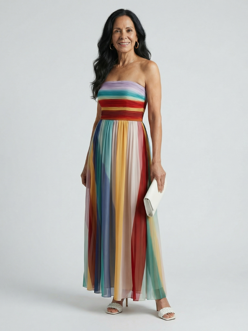 Merdra | Light Stripe Maxi Dress