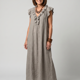 Temrose | Sleeveless Ruffle Trim Midi Dress