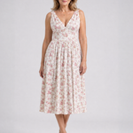 Dalrose | Sleeveless Floral V Neck Midi Dress