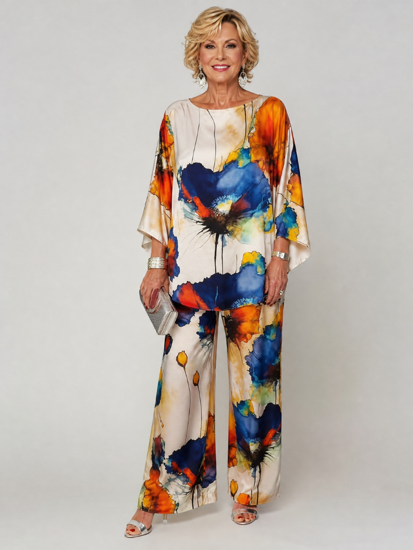 Milnia | Floral Two Piece Pant Set