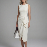 Vesnia | Sleeveless Asymmetric Draped Midi Dress