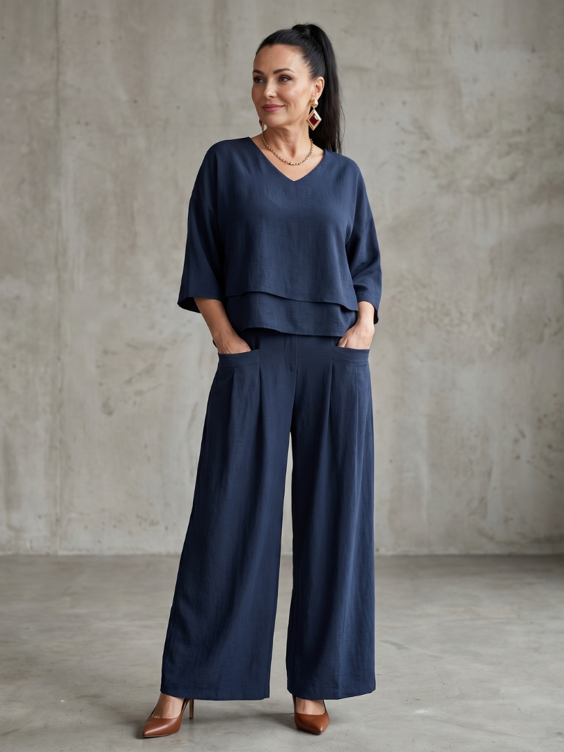 Callia | Layered Top Wide Leg Set
