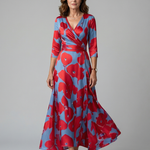 Liasette | Cross Wrap Neck Midi Dress