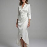 Esmesette | Long Sleeve Wrap High Low Midi Dress