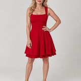 Tamsinlyn | Sleeveless Square Neck Flared Skirt Mini Dress