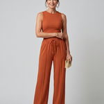 Dorney | Sleeveless Smooth Wide Leg Pants Set