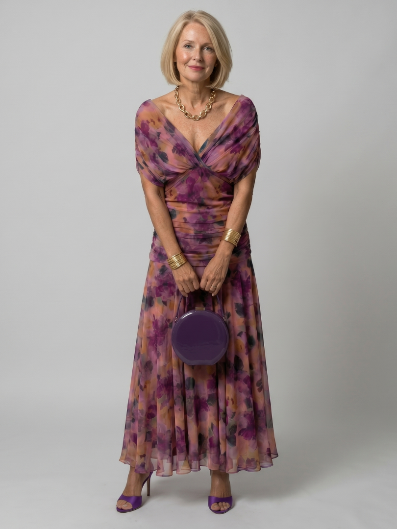 Calmarie | Off Shoulder Flow Midi Dress