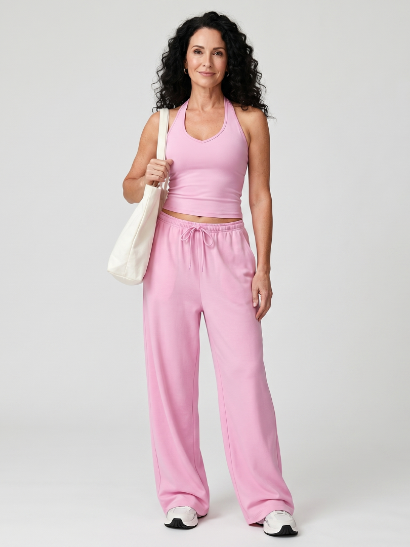 Valmae | Sleeveless Scoop Neck Top And Wide Leg Pants Set