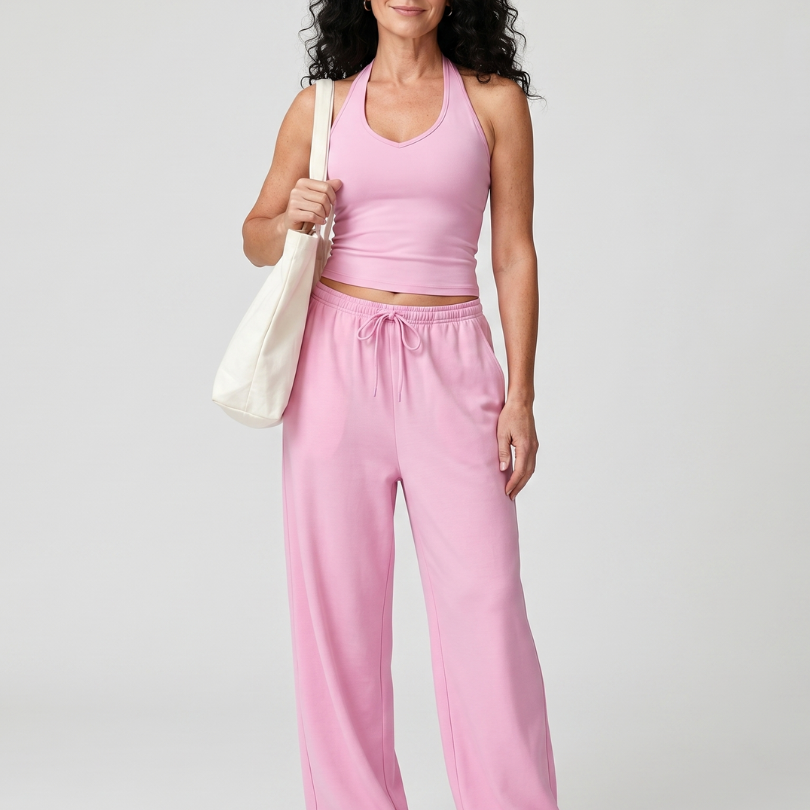 Valmae | Sleeveless Scoop Neck Top And Wide Leg Pants Set