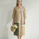 Esmedra | Light Mixed Stripe Midi Dress