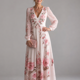 Caldra | Long Sleeve Natural Flow Midi Dress
