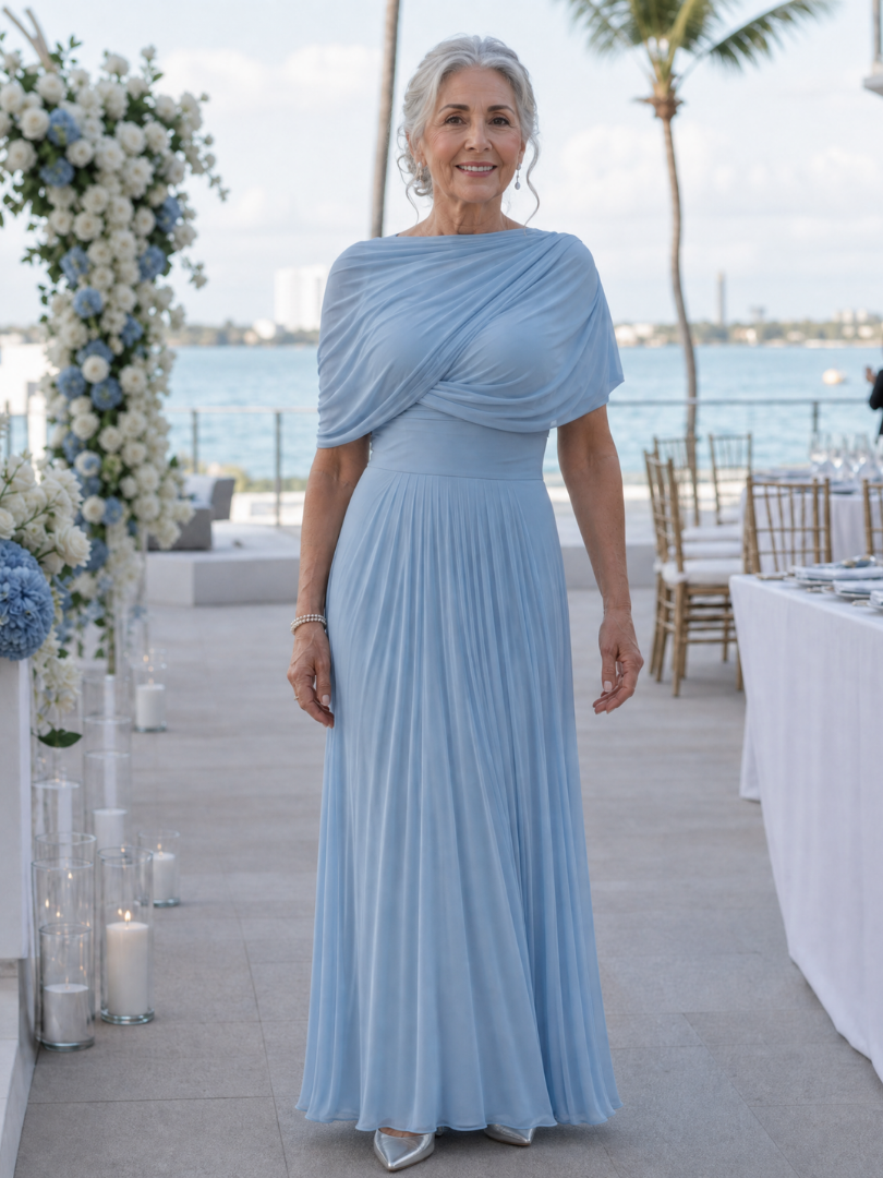 Larnia | One Shoulder Draped Bodice Maxi Dress