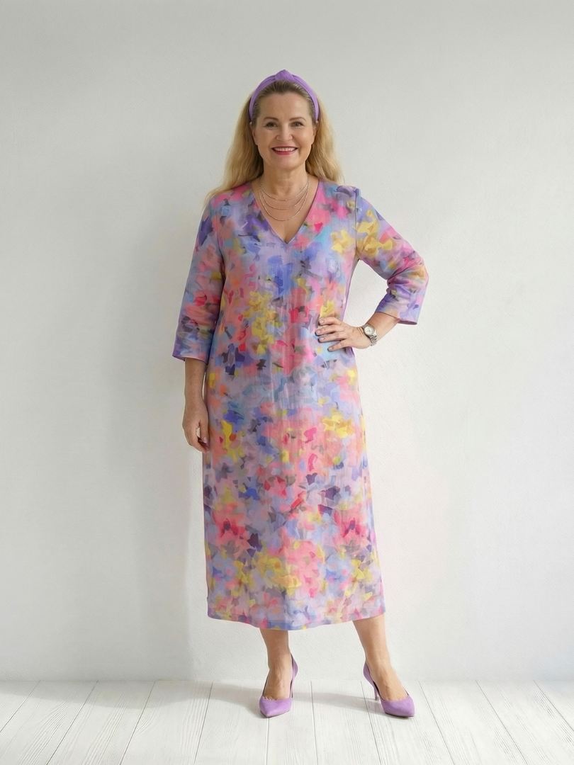 Norbelle | Abstract Floral Midi Dress