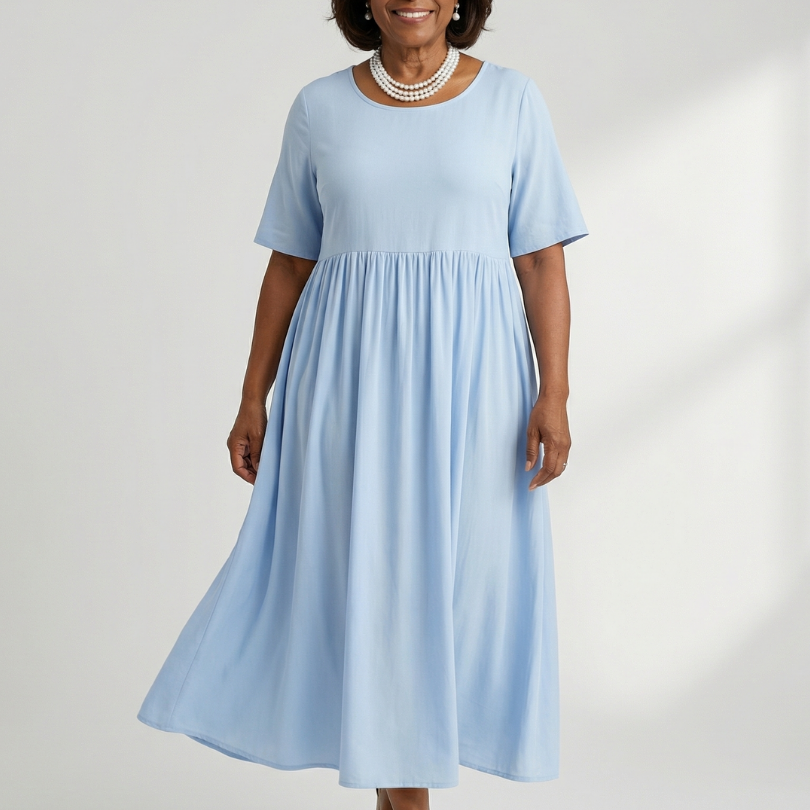 Verdra | Simple Gather Midi Dress