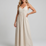 Esmessa | Spaghetti Strap Flowing Skirt Midi Dress