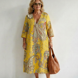 Serdra | Soft Paisley Midi Dress
