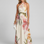 Isassa | Soft Halter Flowing Skirt Maxi Dress