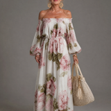 Coravia | Off Shoulder Floral Maxi Dress