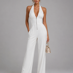 Orlabeth | Halter Neck Wide Leg Sleeveless Jumpsuit