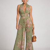 Dorina | Pleated Floral Wide Leg Jumpsuit